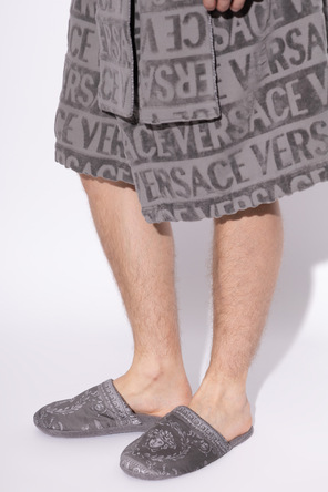 Versace Home Cotton flip-flops with print
