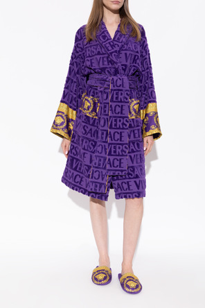Versace Home Cotton flip-flops with print