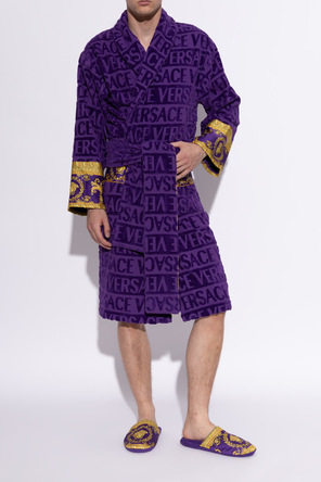 Versace Home Cotton flip-flops with print