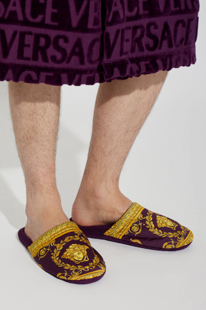 Versace Home Памучни чехли с принт „Медуза“