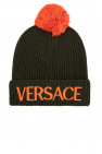 Versace Pompom black hat