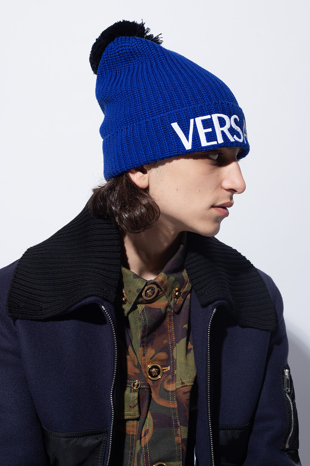 Versace Pom-pom hat