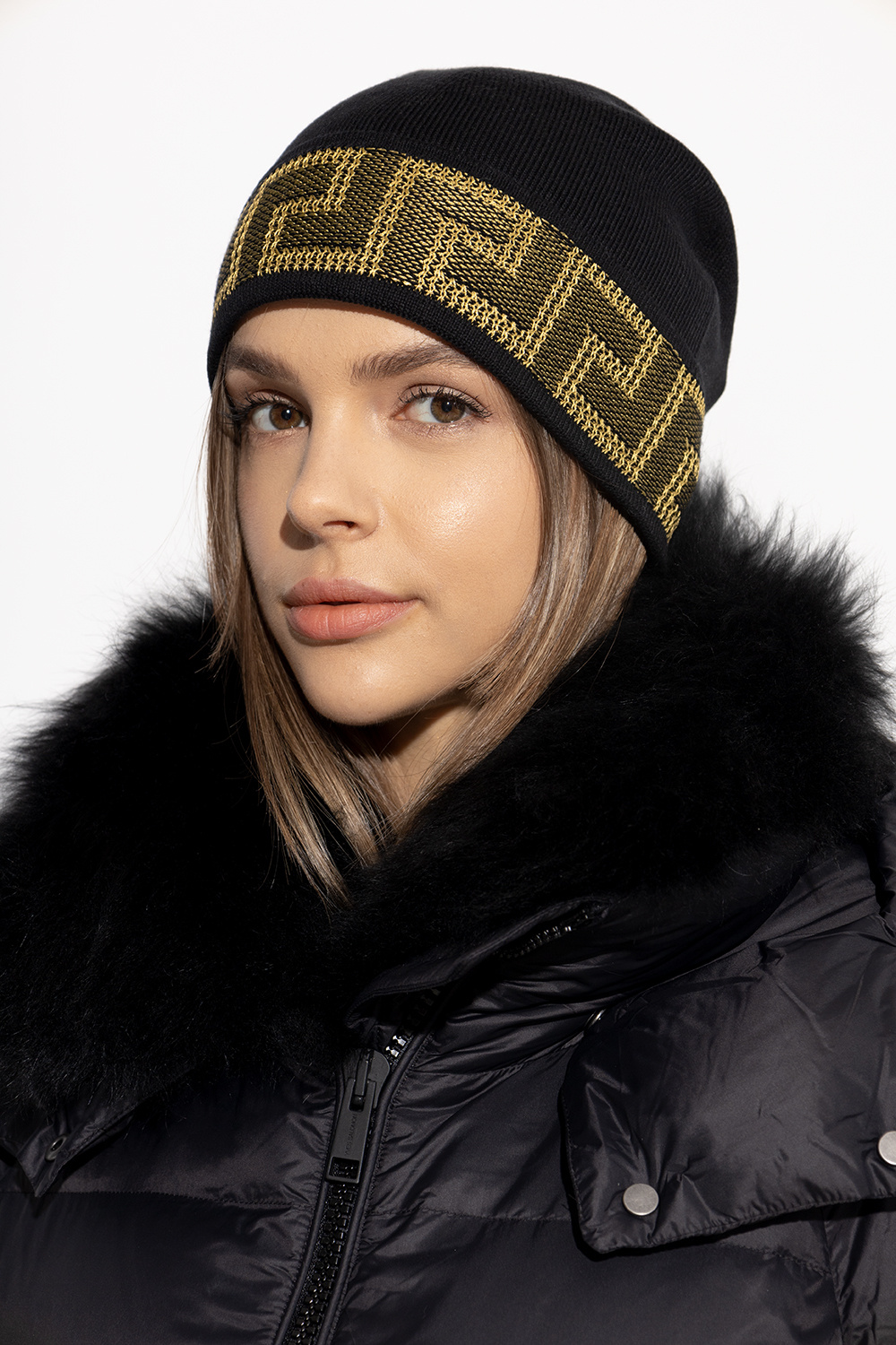 Versace Beanie with Greek pattern