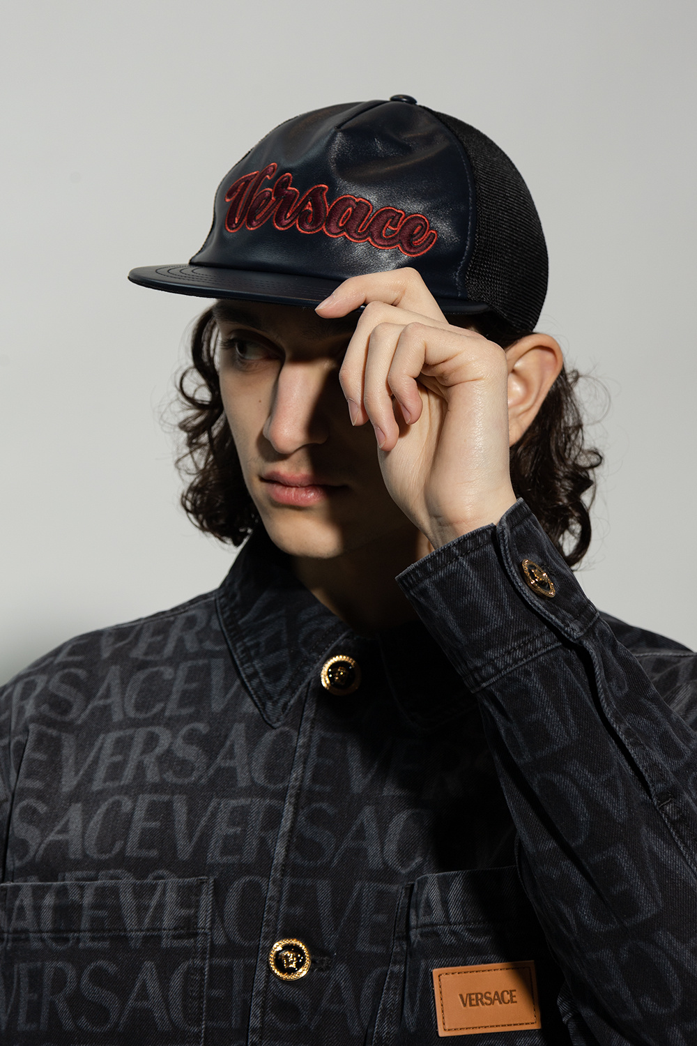 Versace Diesel logo-embroidered cotton cap