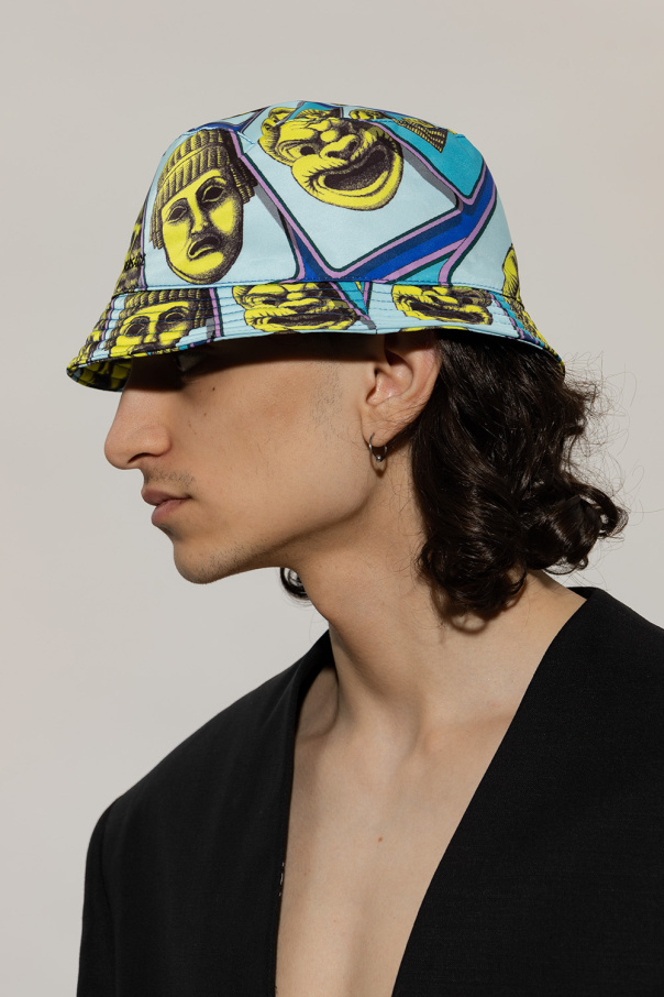Versace Bucket Adidas hat with ‘Le Maschere’ pattern