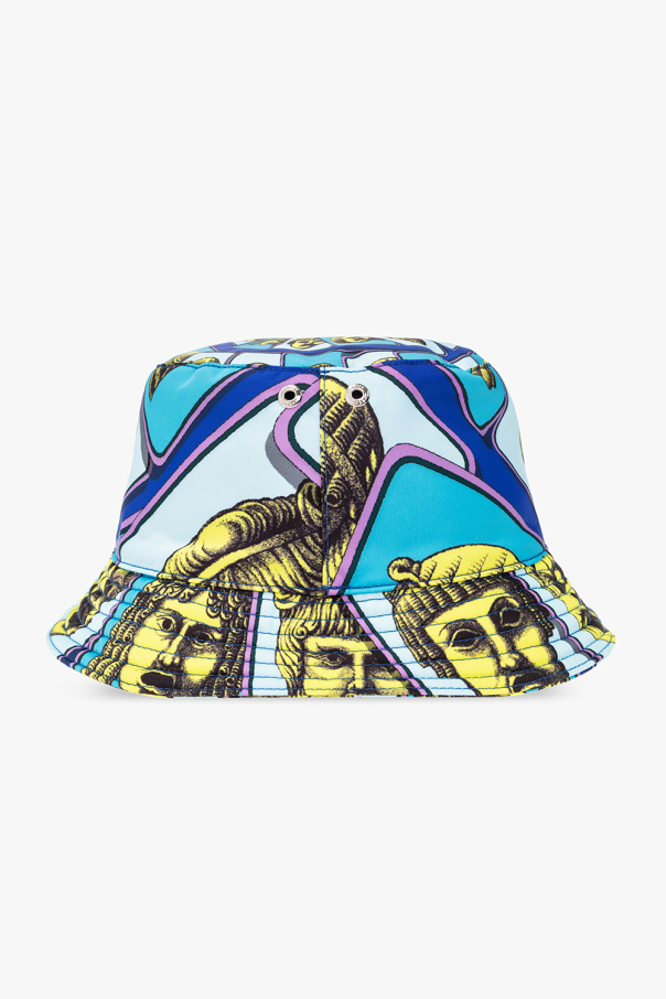 Versace Bucket Field hat with ‘Le Maschere’ pattern