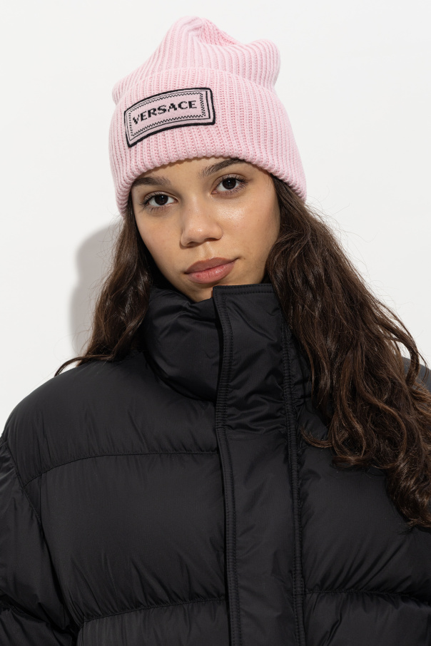 Versace Wool beanie with embroidered logo