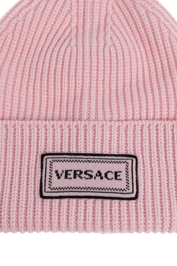 Versace Wool beanie with embroidered logo