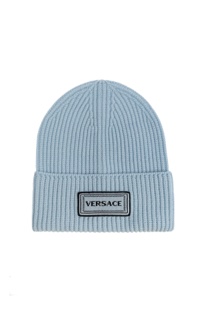 Wool beanie with logo patch