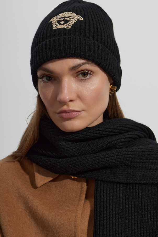 Versace Gorro de caxemira com cabeça de «Medusa» bordada