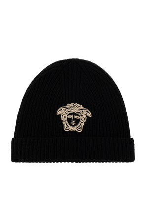 Cashmere beanie with embroidered ‘Medusa’ head