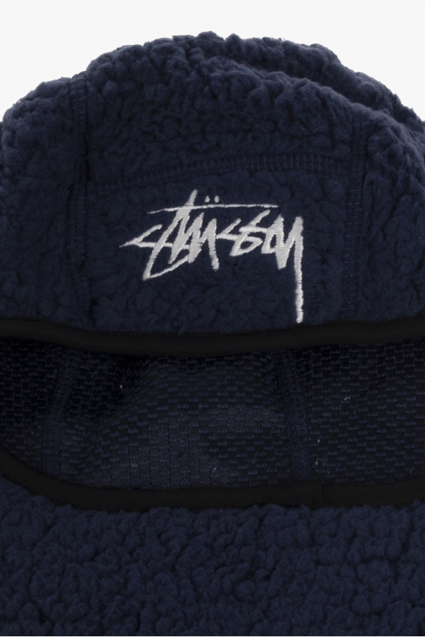 Stussy Los Angeles Lakers Grey Cuff Bobble Beanie Wearing hat