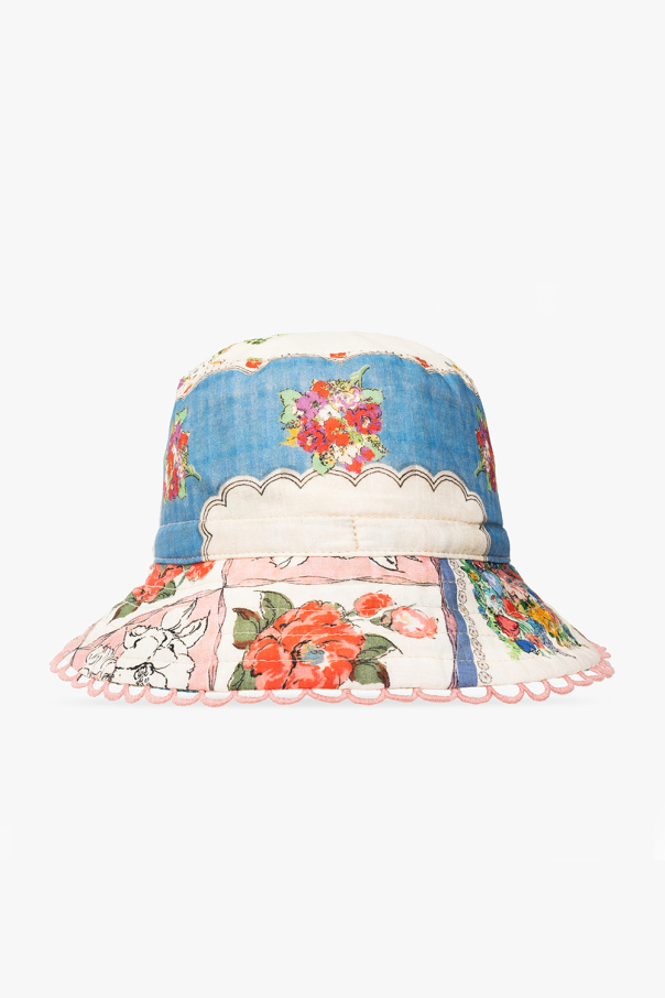 Zimmermann Kids Bucket hat with floral motif