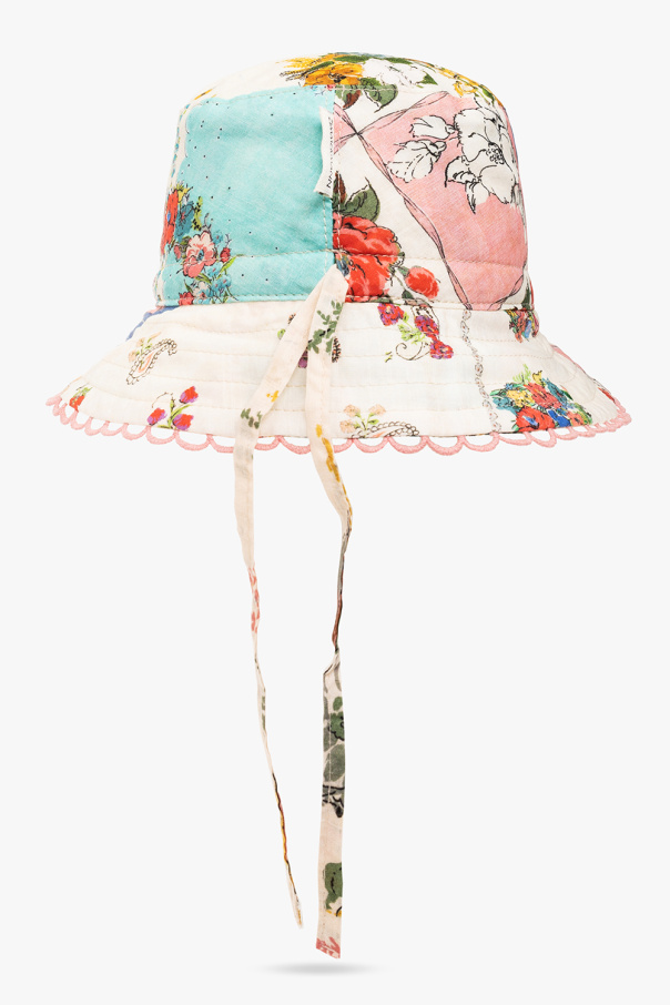 Zimmermann Kids Bucket hat Low with floral motif