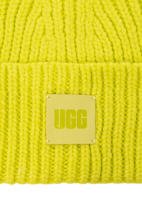 UGG Shearling Beanie with logo patch