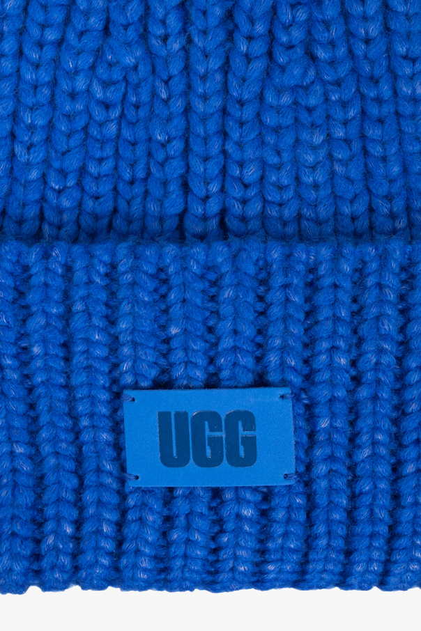 UGG Kids UGG Fuzzette cross strap fluffy slippers in coral