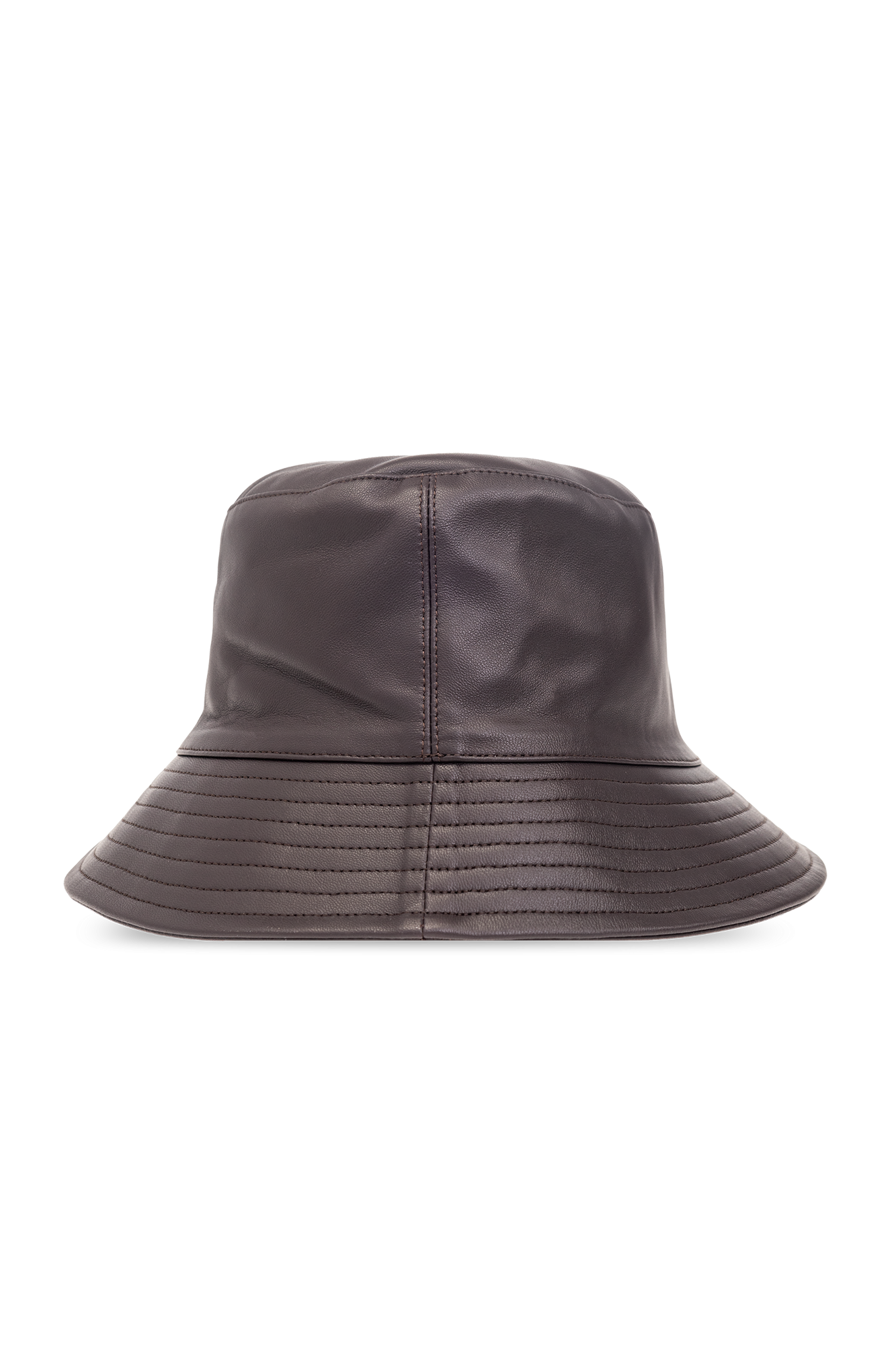 Brązowy Skórzany kapelusz Yves Salomon - Vitkac Polska