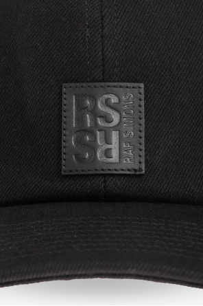 Raf Simons White leather heel cap with logo