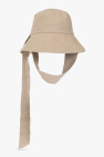 Beige transparent hat with an embroidered pattern from