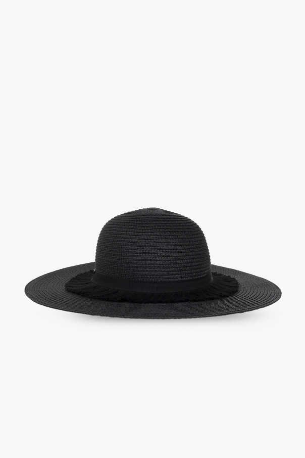 Emporio Armani Wide brim hat with fringes