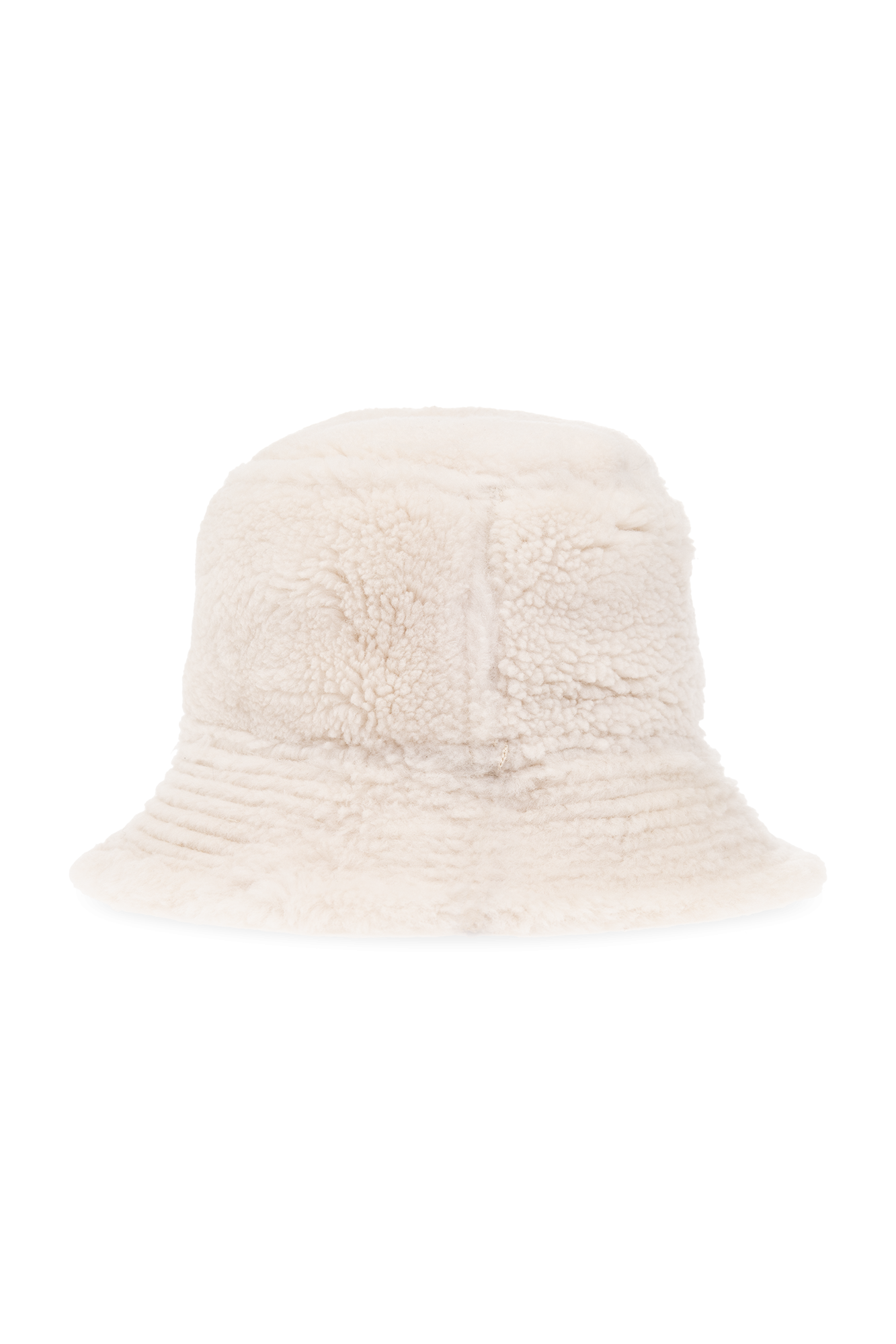 Yves Salomon Reversible Off-White Shearling & Leather Bucket Hat