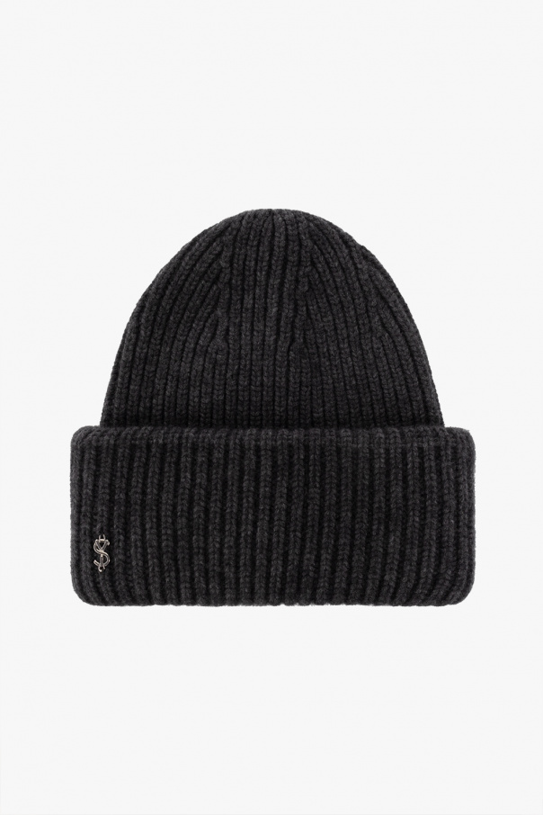 Yves Salomon Wool beanie with logo