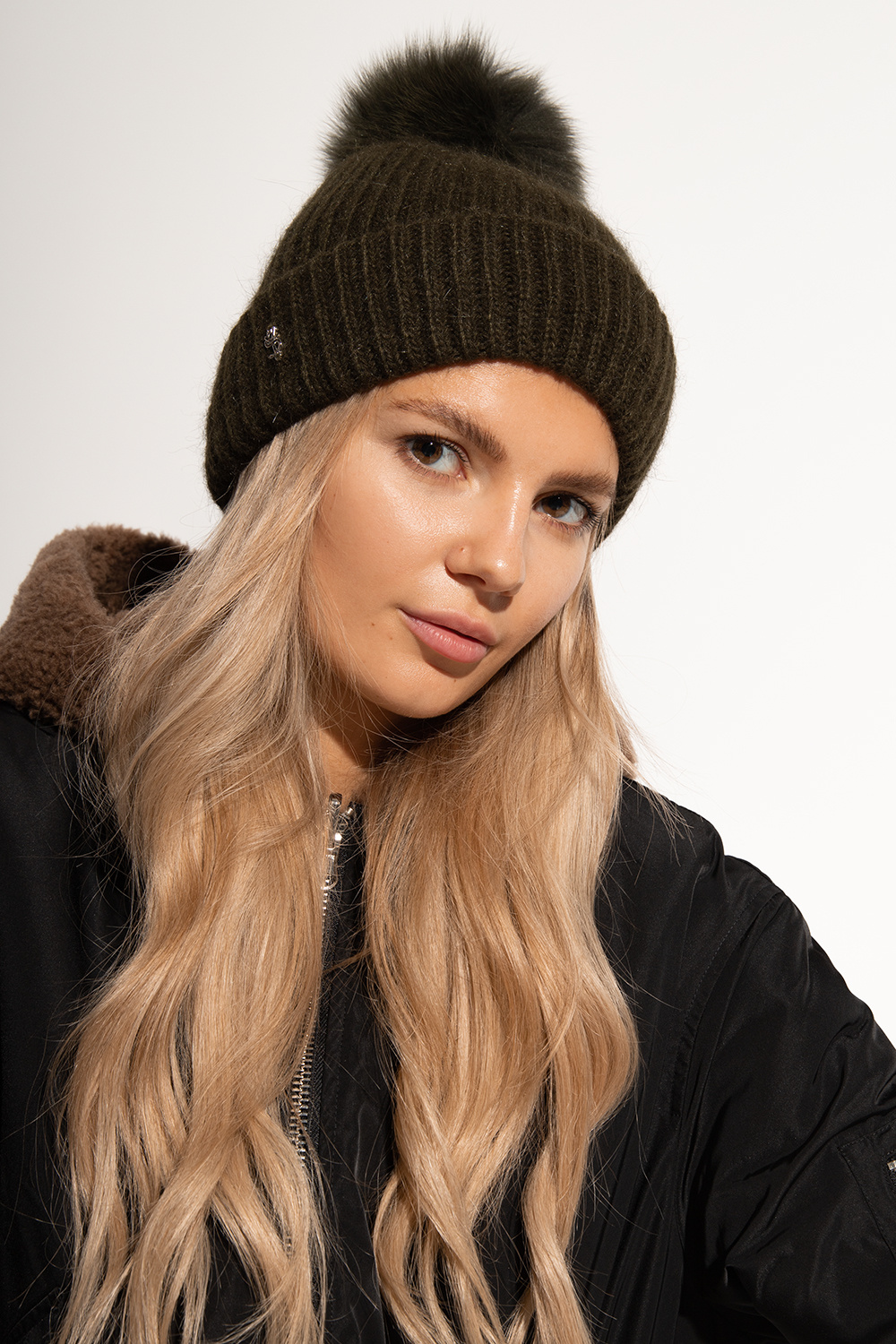 Yves Salomon Beanie with logo