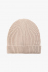 EA7 Emporio Armani cream Beanie with logo