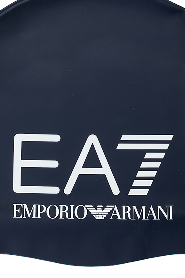 Emporio Armani Einreihiger Anzug Blau Zapatillas de deporte blancas de cuero con estampado del logo en contraste de goma de Emporio Armani