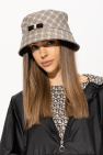 FERRAGAMO beige Checked leather hat