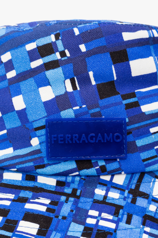 FERRAGAMO Patterned bucket hat with logo