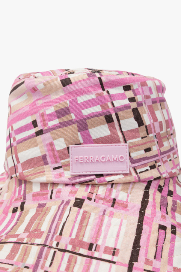 FERRAGAMO Wzorzysty kapelusz z logo