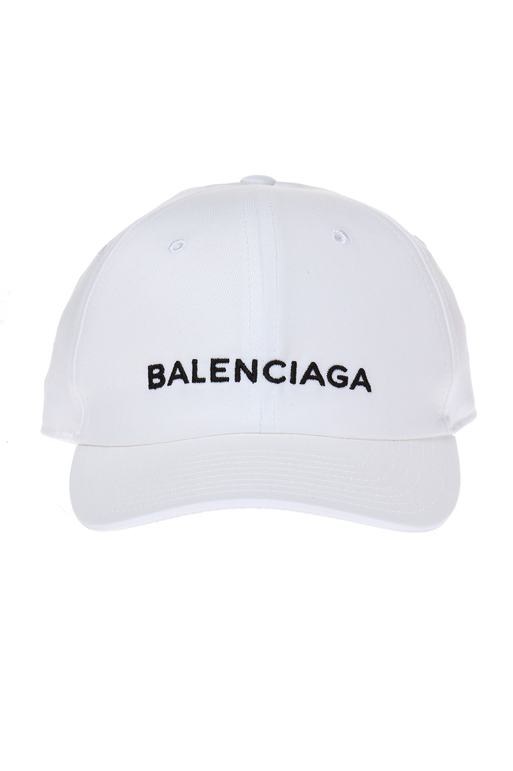 balenciaga logo embroidered cotton cap