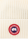 Canada Goose cream Beanie with logo