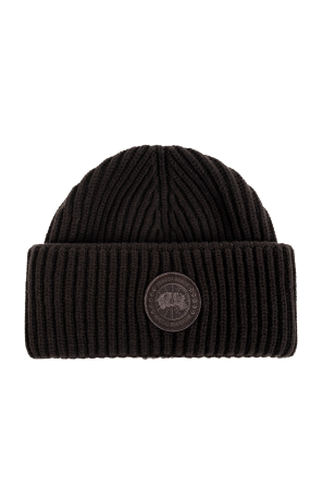 Gorro de lã com remendo com logótipo od Canada Goose
