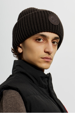 Canada Goose Wełniana czapka z naszywką  z logo