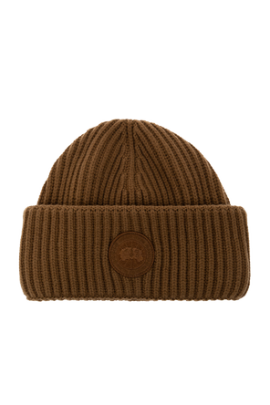 Wool beanie with embroidered logo