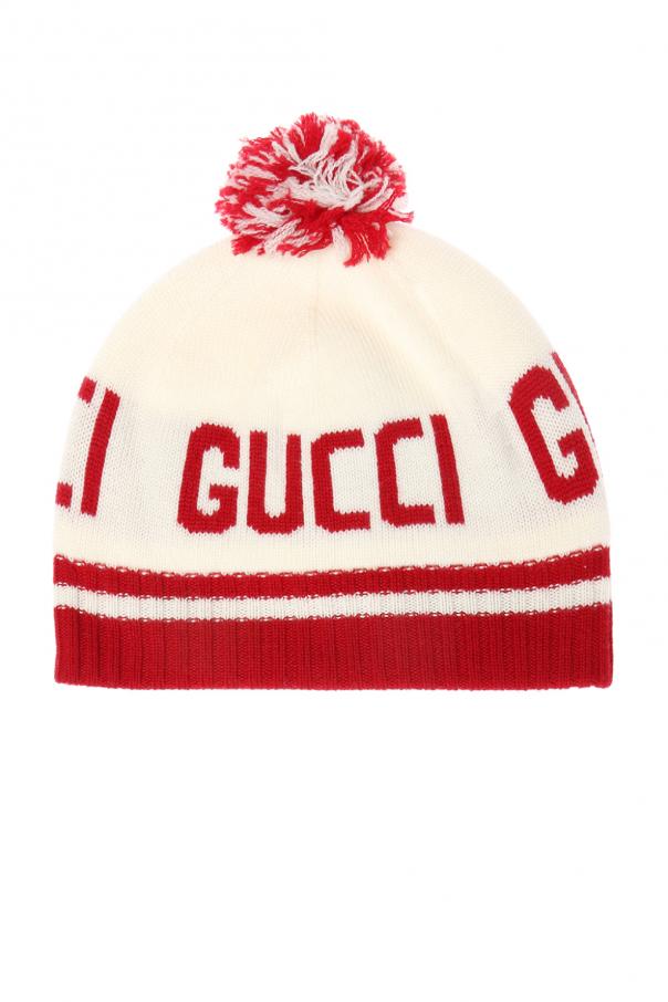 Wool hat with Gucci embroidery