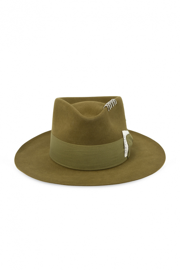 Nick Fouquet ‘Azteca’ Cream hat with bow