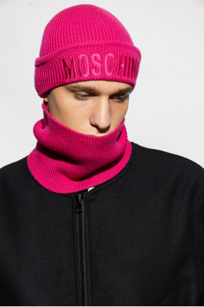 Moschino Beanie with detachable tube scarf