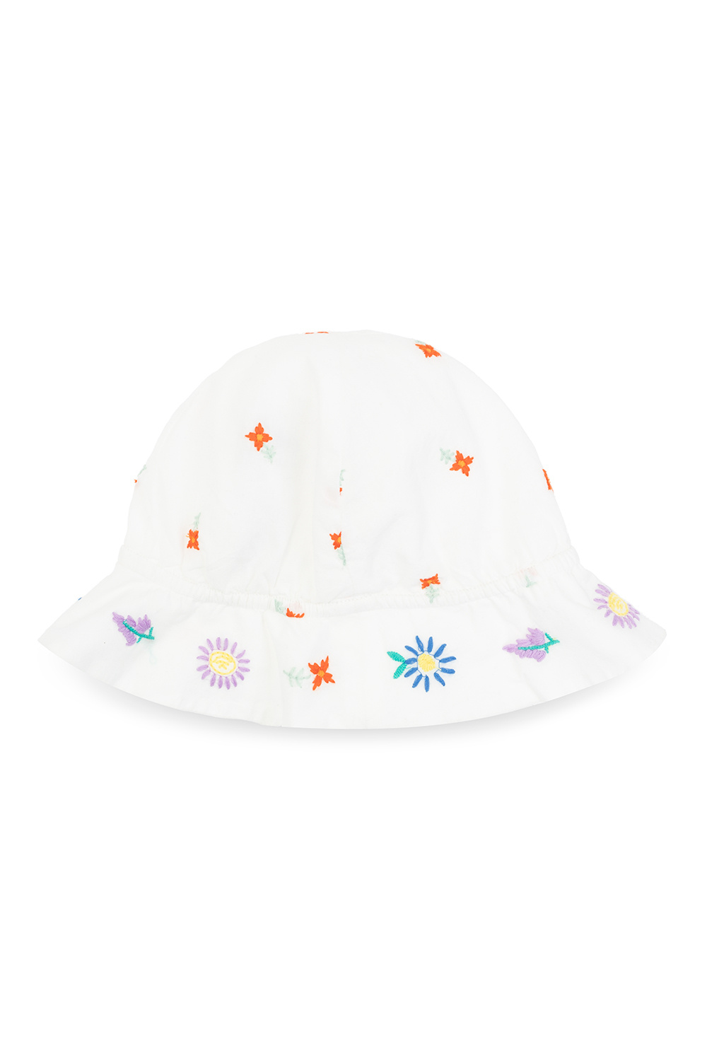 Stella McCartney Kids Floral-embroidered white hat