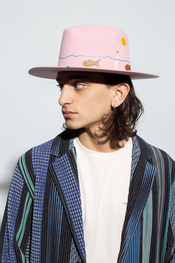 Nick Fouquet Embroidered corduroy-detail hat
