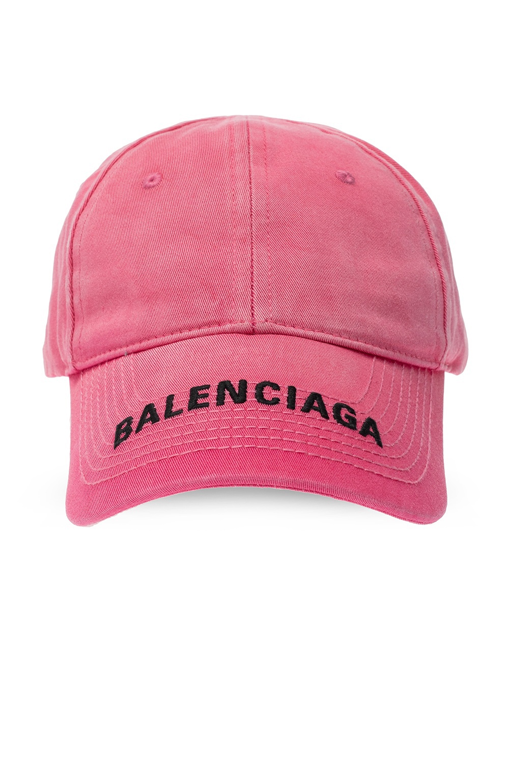 Balenciaga Paris Embroidered Logo Baseball Cap PinkWhite