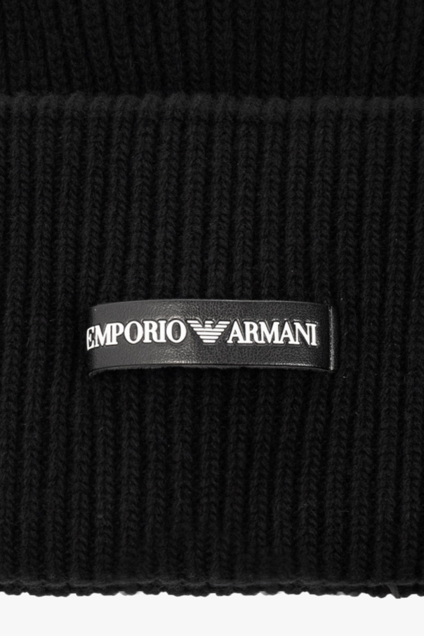 Emporio armani Recycled Wool beanie with logo