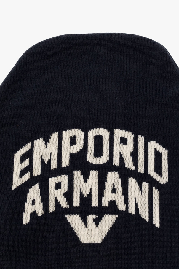 Emporio Blue armani Beanie with logo