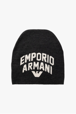 Beanie with logo od Emporio logo-engraved Armani