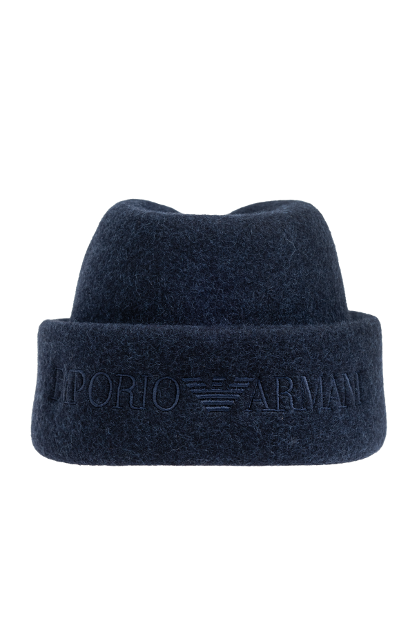 Emporio Armani Wool hat with embroidered logo