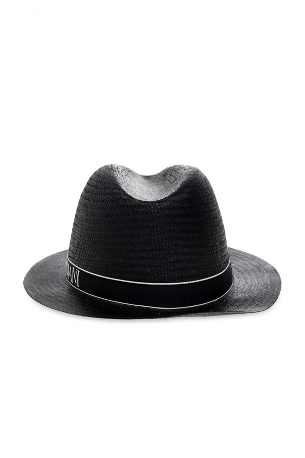 Emporio Armani Aymon raffia wicker hat