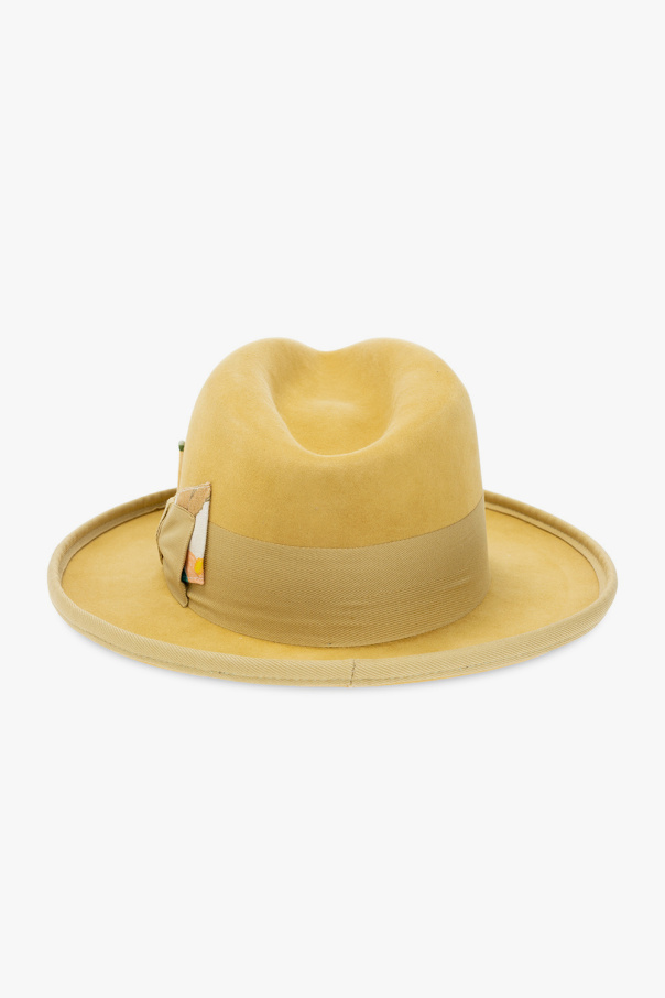 Nick Fouquet ‘Tory’ felt logo-embossed hat