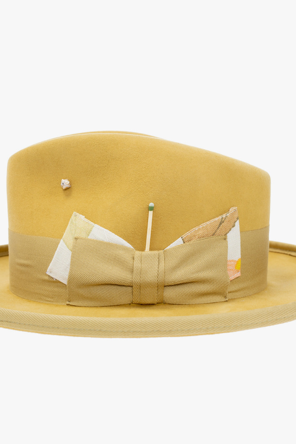 Nick Fouquet ‘Tory’ felt logo-embossed hat